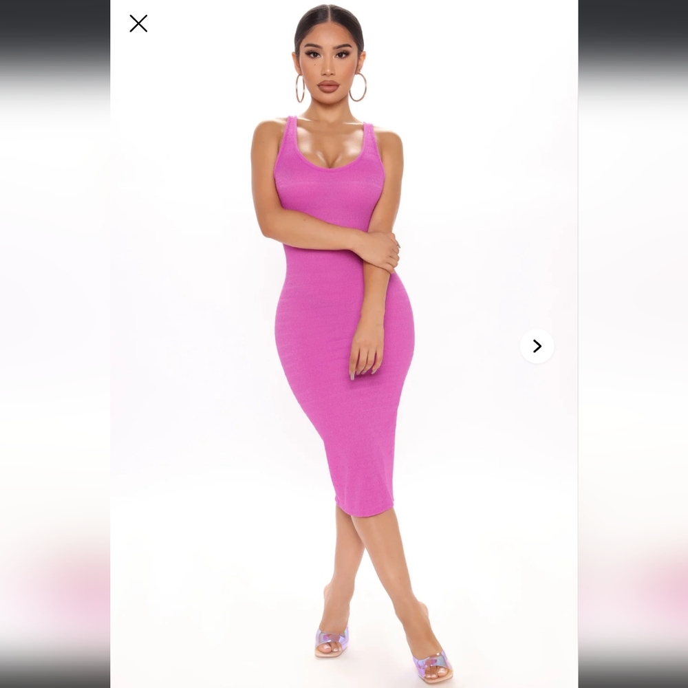 Feels Right Midi Dress Magenta Bodycon Dress Small 🆕